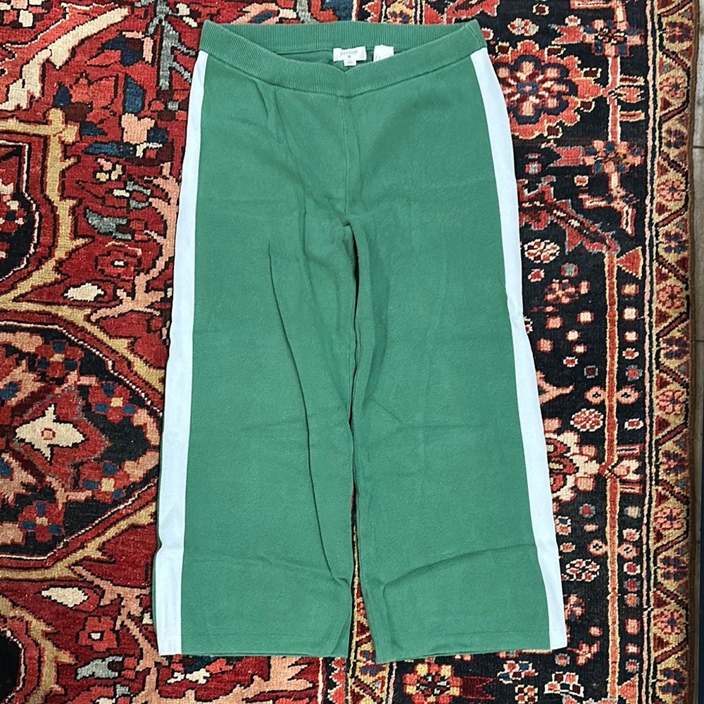 La Ligne for Target Green Sweater Lounge Pants with Light Blue Stripe Size XL